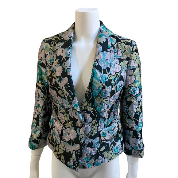 NWT ETCETERA Blazer In Bloom Print, size 2 - Picture 4 of 16